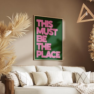 Ce doit être l'affiche de typographie | Art mural rose et vert audacieux | Décoration moderne minimaliste