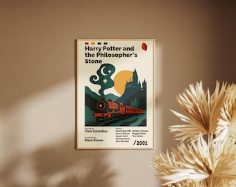 The Alchemist’s Rock | Mid-Century Modern Wizard Poster | Vintage-Inspired Magical Art Print | Wall Decor | Year 1