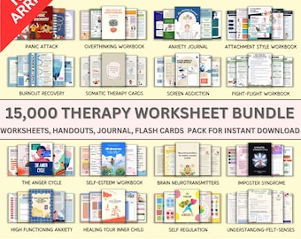 Therapie-Bundle, Arbeitsblätter für Arbeitsblätter, Familiensysteme, DBT-Bündel, EMDR-Skripte, Trauma-Bundle, Akt-Bundle, Ressourcen für Psychologen