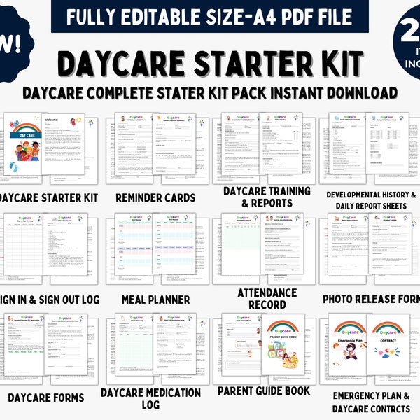 Daycare Forms, Daycare Contract, Daycare Starter Kit, Childcare Forms, Daycare Paperwork, Home Daycare Forms Complete Package, Preschool