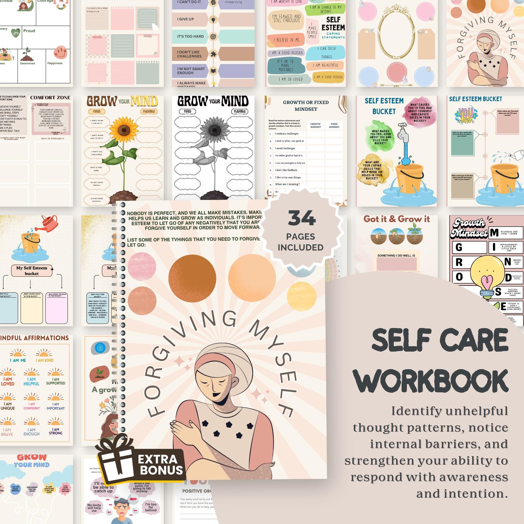 Teen Therapy Worksheet Bundle for Kids & Teen Life Skills Workbook CBT ...