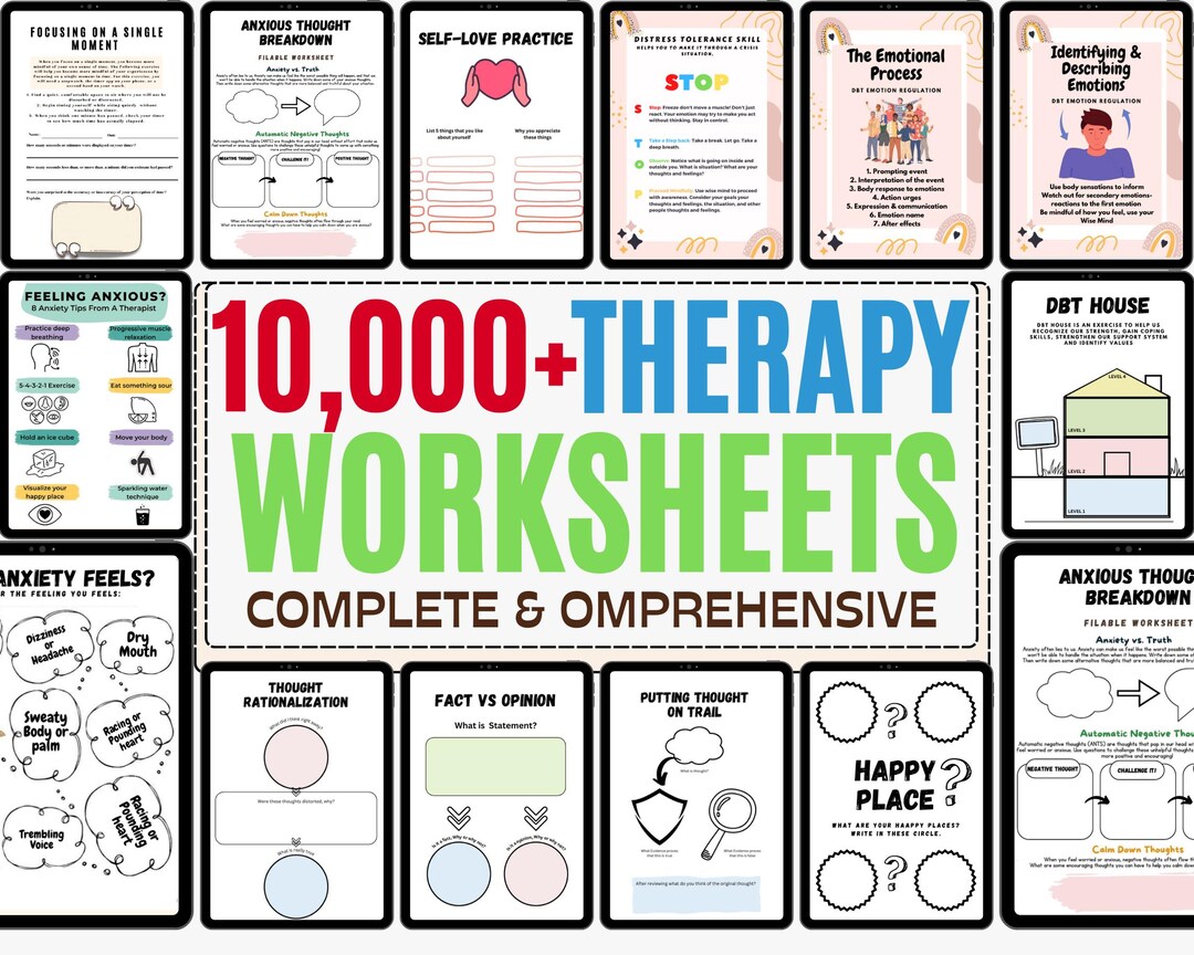 Therapy Mega Bundle Worksheets, Counselling Tools, Psychologist