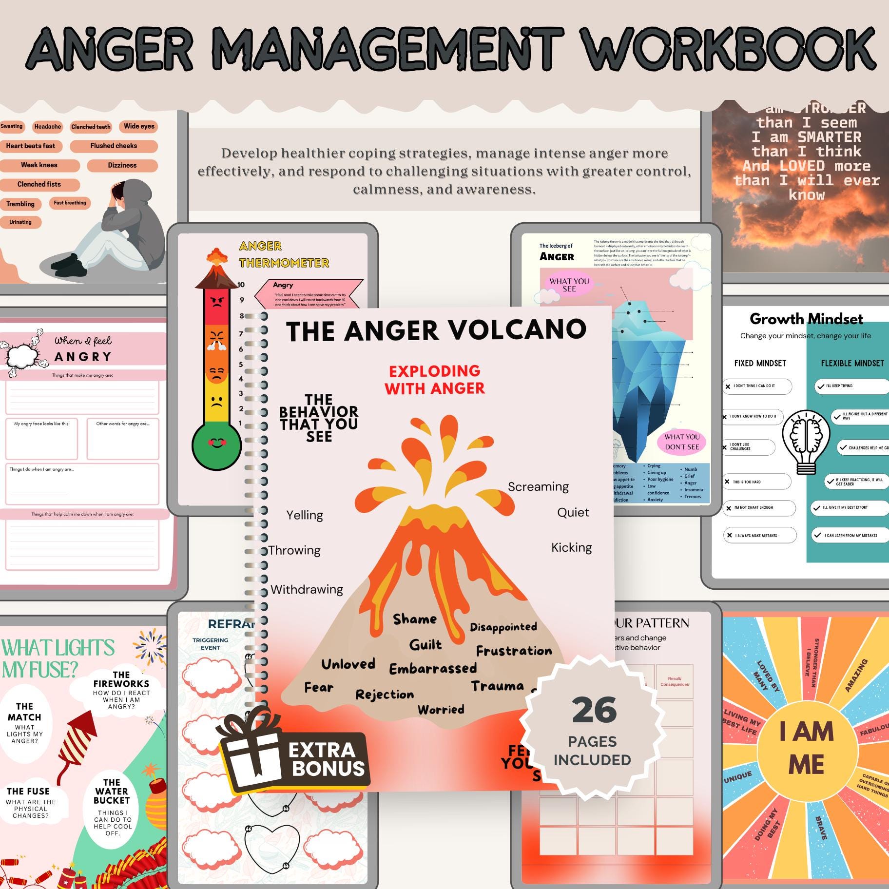 Teen Therapy Worksheet Bundle for Kids & Teen Life Skills Workbook CBT ...