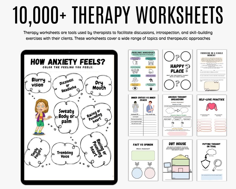 Therapy Mega Bundle Worksheets, Counselling Tools, Psychologist