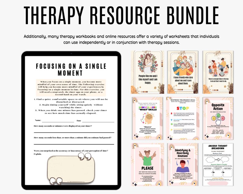 Therapy Mega Bundle Worksheets, Counselling Tools, Psychologist