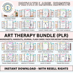 Art Therapy Worksheets For Mental Health, Self-esteem, and Confidence. Therapy Book for Parents, counselors, therapists, With PLR Rights