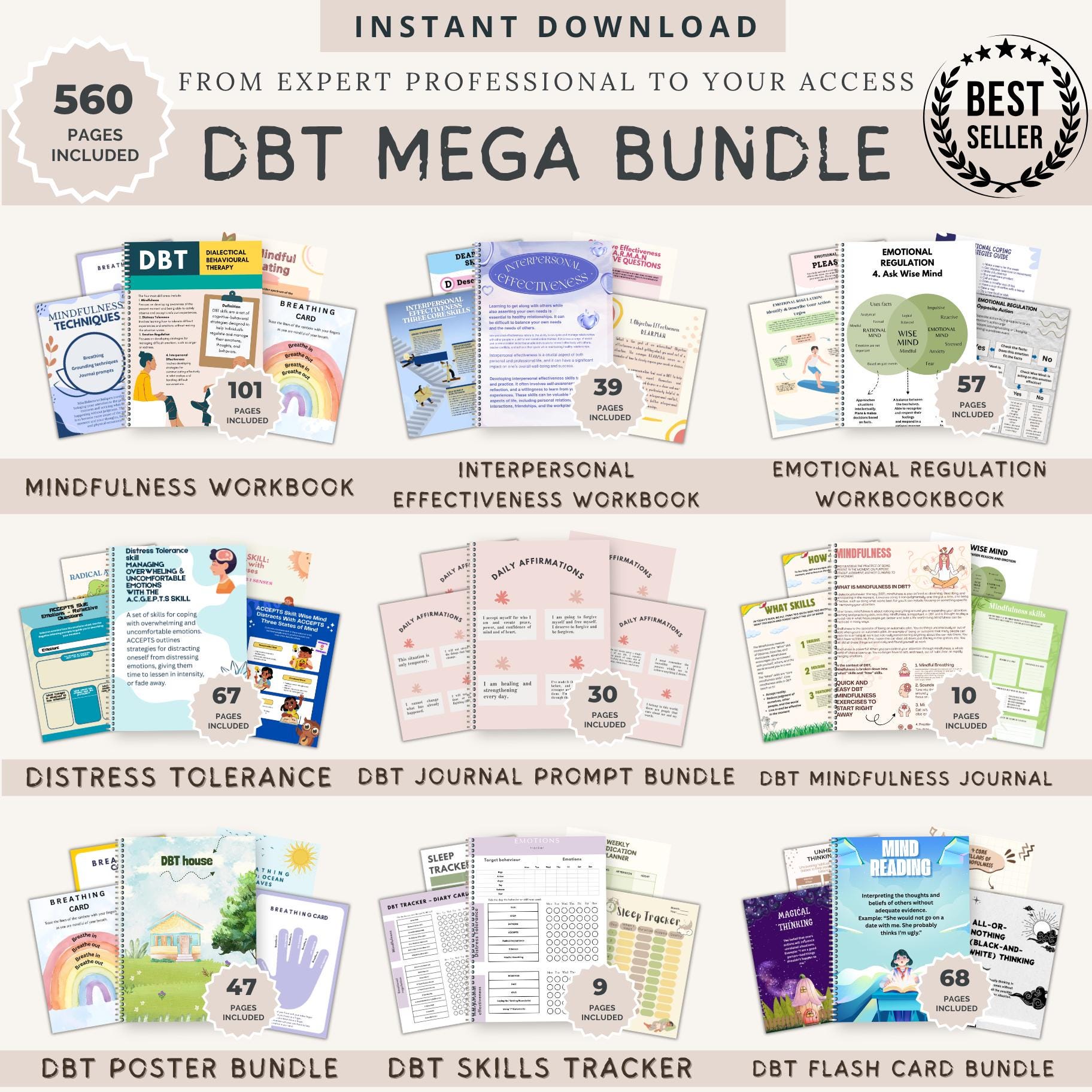 Teen Therapy Worksheet Bundle for Kids & Teen Life Skills Workbook CBT ...