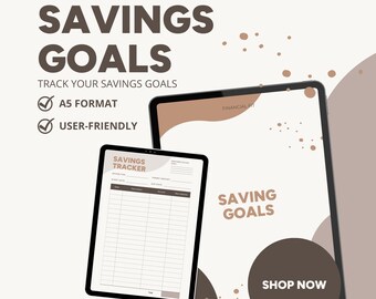 A5 Savings Tracker for your Financial Goals | Budget Planner | Money Saving Chart | Savings games