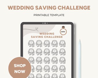 Wedding Saving Challenge: Dollar & Euro, A4/A5 (PDF Download)