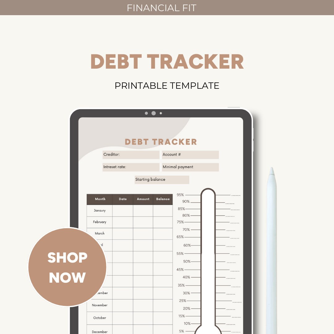 Debt Progress Debt Payoff Tracker: Visual Payment Progress, Financial Planner (PDF ...