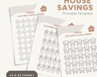 Home Saving Tracker | Track and Achieve Your House Savings Goals | Budget Planner