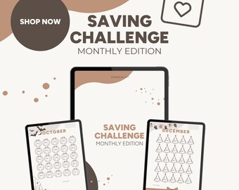 Monthly Savings Challenge: A4 & A5 Printable (PDF)