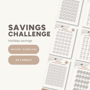 Feiertags-Spar-Challenge-Kit | Sparen Sie Geld für Ihren Urlaub | Cash-Füllung | A6 Sammelmappe