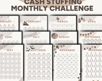 A6 Savings Budget Binder: Monthly Cash Stuffing Challenge (PDF)