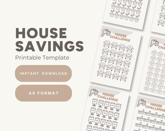 House Savings Challenge: A6 Printable Budget Binder (PDF Download)