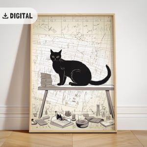High School Mathe Klassenzimmer Dekor, lustige Wissenschaft Kunstdruck für Katzenliebhaber, Mittelschule Wandkunst, Schulklasse Poster, Mathe Lehrer Geschenk
