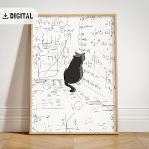 High School Mathe Klassenzimmer Dekor, lustige Wissenschaft Kunstdruck für Katzenliebhaber, Mittelschule Wandkunst, Schulklasse Poster, Mathe Lehrer Geschenk