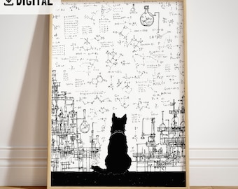 Decoración de aula de secundaria, impresión artística de ciencia química para amantes de los perros, póster de clase de profesor científico