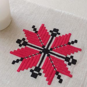 Easy flower cross stitch pattern PDF, modern folk embroidery, traditional ukrainian cross stitch patterns