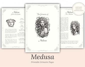 Medusa Grimoire Pages - Protection Magick, Witchcraft (Digital Download)