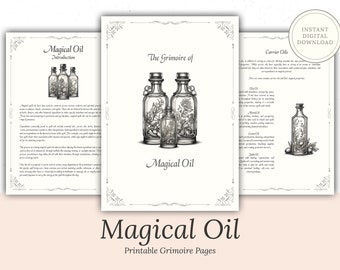 Magical Oil Recipe Grimoire – Witchcraft BOS Pages (Digital Download)