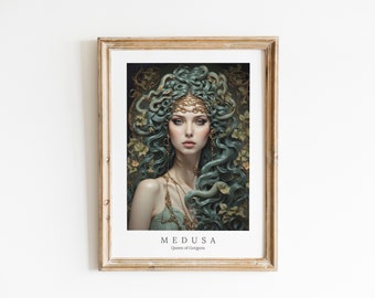 Lámina artística de Medusa – Reina Gorgona, Mitología Griega (Descarga digital)