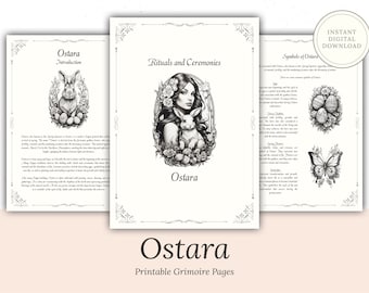 Afdrukbare grimoirepagina's Ostara Rituals – lente-equinox (pdf)