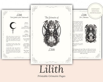 Lilith - Grimoire Pages - Empowerment Magick - Dark Goddess - Hekserij - Book Of Shadows - Demonisch - Occult - Koningin van de onderwereld - Spell