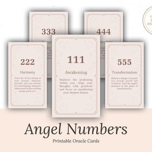 Cartas de oráculo con números de ángeles, cartas con mensajes de ángeles, cartas de numerología, cartas de afirmación, cartas de oráculo para imprimir, cartas para imprimir, manifestación