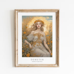 Demetra Digital Art - Dea dell'agricoltura, del grano e del pane, Arte della dea greca, Mitologia greca, Dipinto di Demetra, Olimpio, Decorazione dell'altare