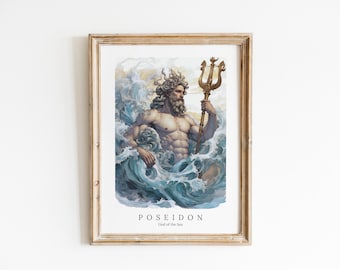 Poseidon Digital Art Print – Greek God of the Sea (PDF & JPEG)