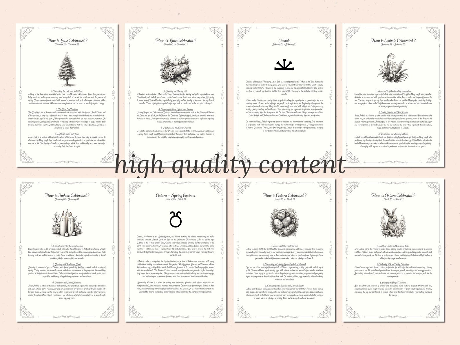 Wheel of the Year - Rituals and Ceremonies, Printable Grimoire Pages ...