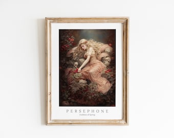 Impression d'art Déesse Perséphone - Mythologie grecque, printemps et enfers (PDF et JPEG)
