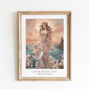 Aphrodite Digital Art - Goddess of Love and Beauty, Ancient Greece Art, Greek Mythology Print, Aphrodite Painting, Greek Goddess, Witchcraft