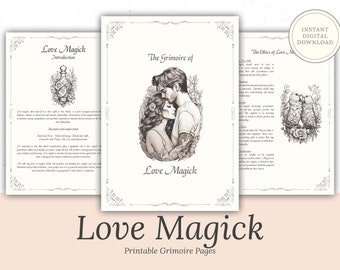 Magia de Amor - Páginas Grimorio - Magia de Relaciones - Hechizos de Amor - Brujería - Libro de las Sombras - Imprimible - Libro Digital de las Sombras - Amor