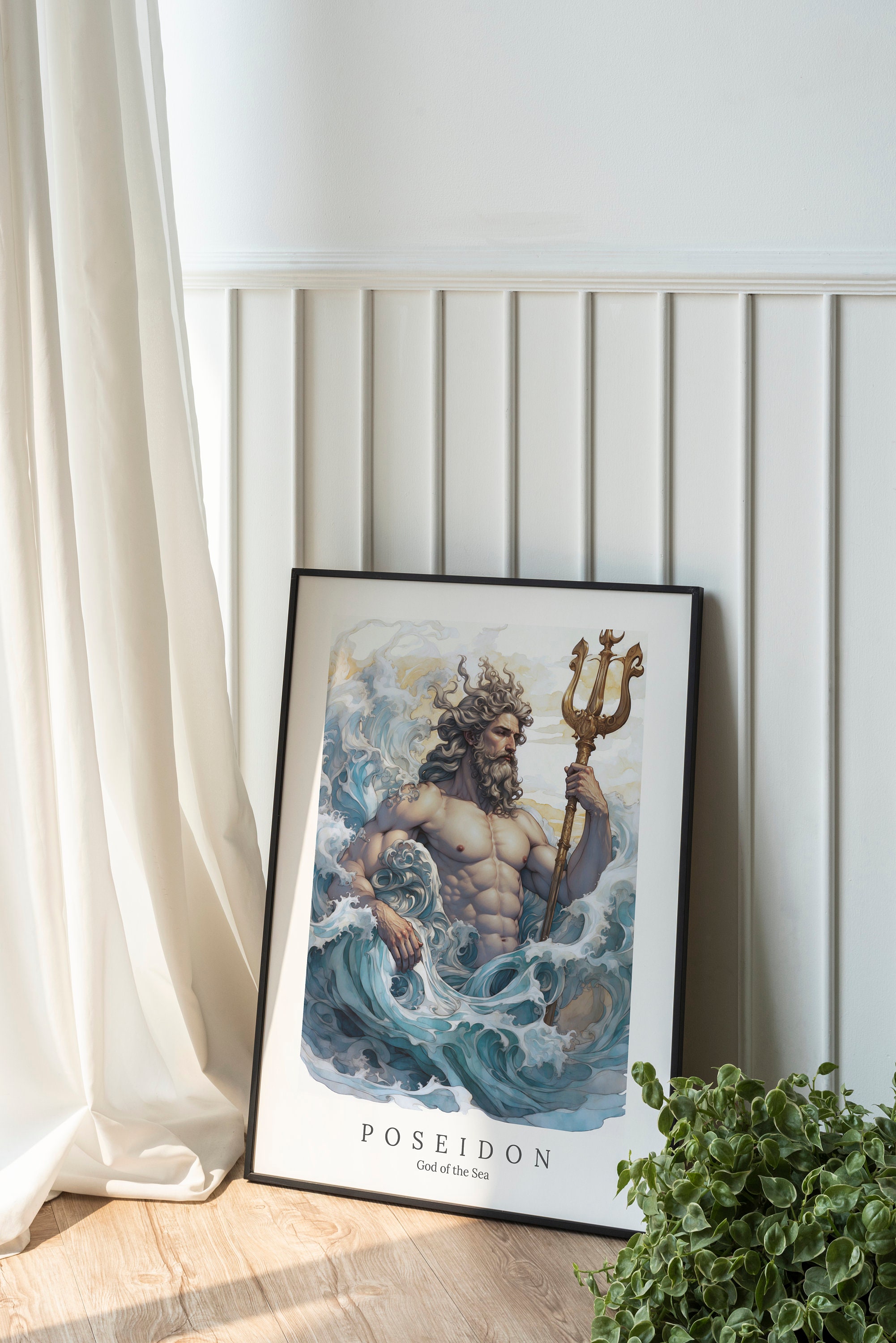 Poseidon Digital Art - God of the Sea, God of Water, Poseidon Wall Art ...