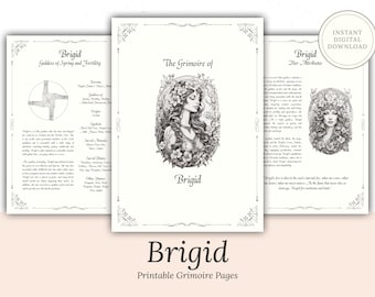Brigid Grimoire Pages - Celtic Goddess, Witchcraft (Digital Download)