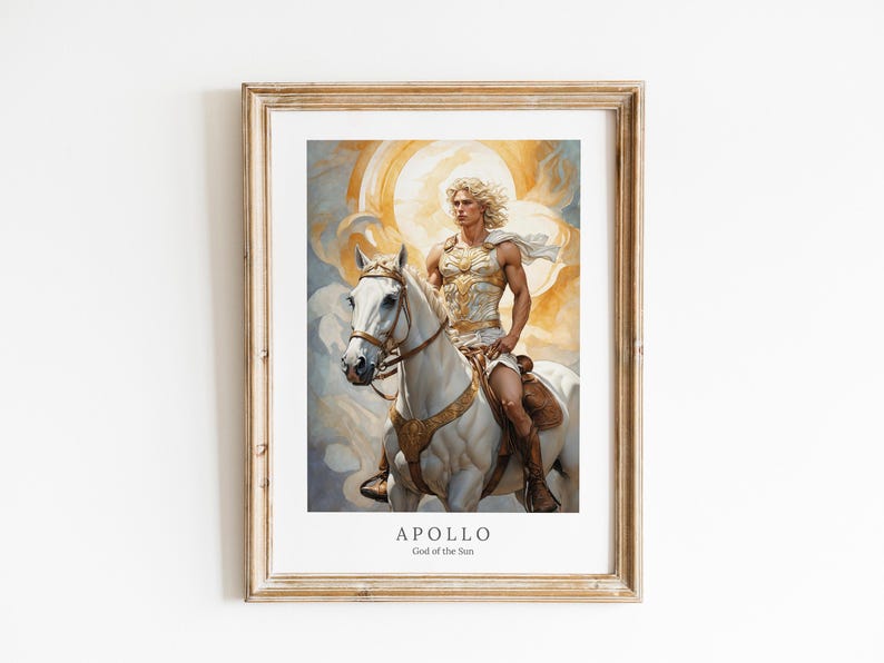 Apollo God of Sun Digital Art – Greek Mythology Altar Decor (PDF & JPEG ...
