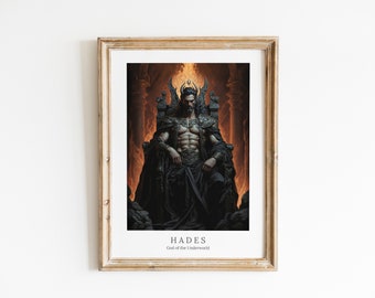 Hades, underjordens gud, digital konst – grekisk mytologi (PDF och JPEG)