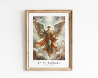 Archangel Raphael Art Print – Angel of Healing, Protection (Digital Download)