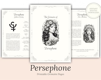Persephone Grimoire Pages – Spring Spells, Book Of Shadows (Digital Download)