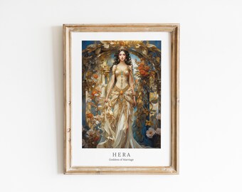 Impression d'art numérique Déesse Héra – Décoration d'autel de la mythologie grecque (PDF et JPEG)