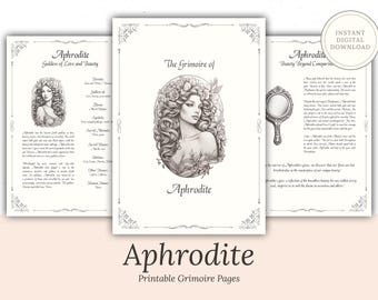 Aphrodite Grimoire Pages – Beauty Magick, Witchcraft (Digital Book of Shadows)