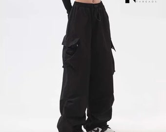 Women's Oversize Pants | Elastic Waist Trousers | Wide Leg Baggy