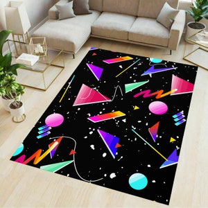 80s rug, arcade rug, arcade room rug, colorful arcade rug, arcade area rug, arcade room decor, gamer rug, gift for gamer