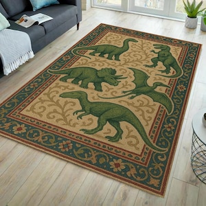 Dinosaurs rug, fossil rug, hypebeast rug, dinosaur fossil rug, animal fossil rug, t-rex rug, dinosaur themed rug, ethnic motifs rugs