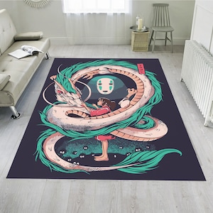 Dragon rug, japanese dragon rug, anime rug, manga rug, japanese rug, anime carpet, anime decor,  japan art rug, manga art rug, cartoon rug