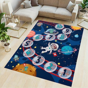 Galaxy rug, astronaut rug,  spaceman rug, nursery rug, spaceship rug, space rug, sky rug, kids room rug, gift for kids, kids room decor