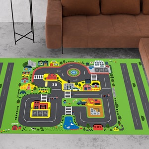 Race tracking rug, car rug, racing car rug, nursery rug, road rug, traffic rug, race track rug,  kids room rug, gift for kids, baby room rug