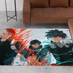 Anime rug, anime area rug, japanese anime rug, anime characters rug, anime themed rug, manga art rug, anime art rug, japan rug